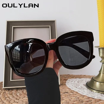 Oulylan Prevelik Kvadratnih sončna Očala Ženske Moški Luksuzni Oblikovalec Odtenki Očala Vintage sončna Očala UV400 Barvna Stekla Črna