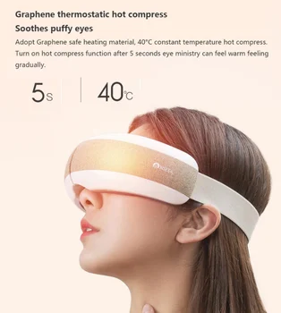 Xiaomi XGEEK E6 Pametne Oči Massager Bluetooth Music 40 Stopinj Vroče Stiskanje 4 Načini Pritisnite Zložljive Oči, se Sprostite Massager