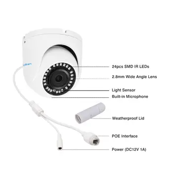 Brillcam 1080P POE IP Kamera Zunanja Onvif 2MP HD Vremensko Ir Nočno Vizijo Home Security Video nadzorna Kamera