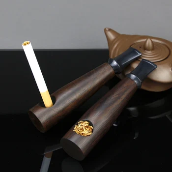 Zgornji Razred Kajenje Cev 9mm Filter Cigaret Cevi Večfunkcijsko 5,5 mm 8 mm Cigaret Imetnik Cigar Design Ebony Lesa, Tobak za Pipe
