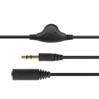 300 cm 3,5 mm M/F Splitter Stereo Slušalke Avdio Kabel Podaljšek Kabla Z Glasnosti stikalo za Nadzor Glasnosti Najnovejši
