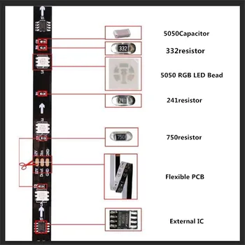 1-5M SP501E wifi nadzor WS2811 LED Trak nastavite Sanje color Pixel LED Trak 12V Napajalnik za Stranke Alexa Smart SPI Glas APP