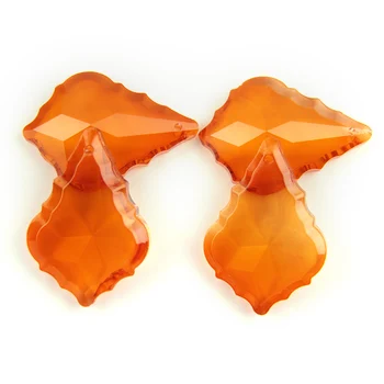 38 mm-76mm Oranžno Rdeče Kristalno Steklo Lestenec Kristalno Maple Leaf Kristalni Obesek Visi Za Svetilke Del