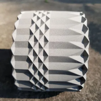 Konkretne Vaza Plesni Geometrijske Origami Design, Okrogle Diamond Cementa Vaza Silikonski Kalup Diy Orodja Za Vrtnarjenje