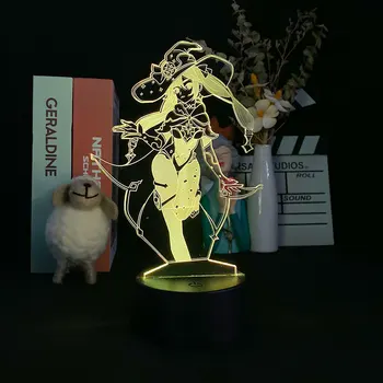 Igra Genshin Vpliv 3D Nočna namizne Svetilke Anime Kul Otroci Spalnica Decor Srčkan Risanka Darilo Klee Diona Barbara Mona Zhongli