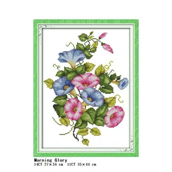 Zjutraj Slavo Rose Navzkrižno Šiv Kit DMC 14CT 11CT Cvetlični Vzorec, Navzkrižno Šiv Needlework Vezenje Komplet za Dekoracijo Doma Slikarstvo