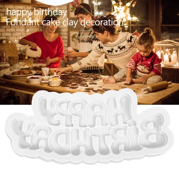 Torto Silikonsko Plesni 3D Happy Birthday Obliko Gline Sveče, Mila Plesni Fondat Torta Dekoraterstvo Sladkarije, Čokolada Plesni