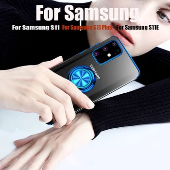 Za Samsung Galaxy S21 Ultra Primeru Prst Prstan Imetnik Mehko Pokrovček za Samsung Galaxy S10 S20 S10E S8 S9 Plus Opomba 20 10 9 A71 A51