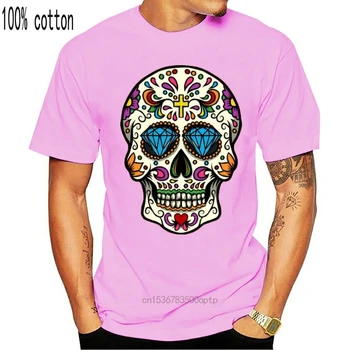 2018 Moda Poletni Moški Majica Skull TShirt Velika Velikost Mehiške Lobanje Tee Majica Za Lep Fant je Natisnjena Sladkorja Lobanje PP T-Shirt