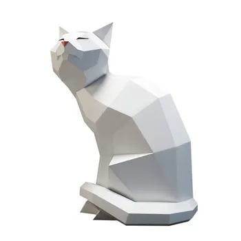 DIY 3D Živali Model Ornament Ustvarjalni Priročnik Mačka Papir Obrti Notranja Zunanja Vrtna Dekoracija Počitnice Dvorišče Pribor FN60