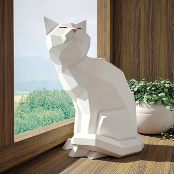 DIY 3D Živali Model Ornament Ustvarjalni Priročnik Mačka Papir Obrti Notranja Zunanja Vrtna Dekoracija Počitnice Dvorišče Pribor FN60