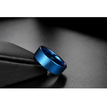 Eamti 8 mm Visoko Polirani Volframov Karbid Obroči Moške Modra Poročni Prstani Moški Poročni Zaročni Prstan Moško Anels