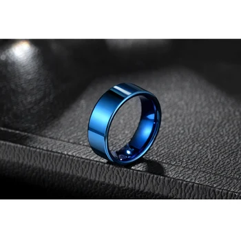 Eamti 8 mm Visoko Polirani Volframov Karbid Obroči Moške Modra Poročni Prstani Moški Poročni Zaročni Prstan Moško Anels