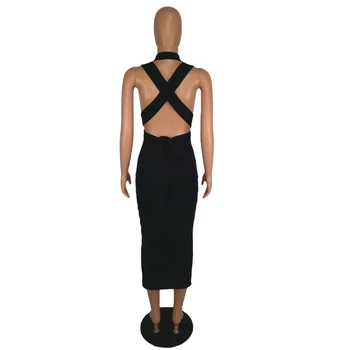 MO&MO-Poletne Obleke za Ženske 2021 seksi čiste barve backless en korak Bodycon Ženska obleka