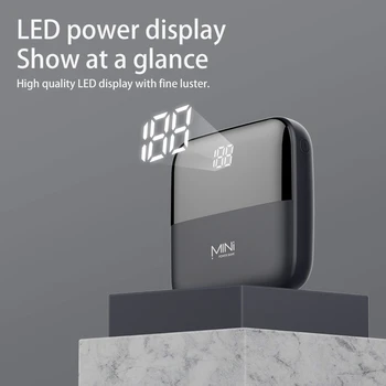 Mini Power Bank 10000mAh za iPhone 12 LED Power Display mini Power bank Prenosni Zunanji Polnilec Powerbank za Xiaomi
