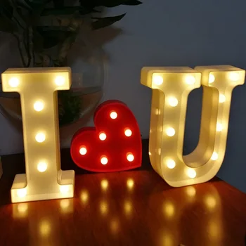 LED angleške Abecede Črke Modeliranje Lučka Lučka za Sobi Doma Poroko, Rojstni dan Dekoracijo Valentinovo Luči