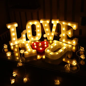 LED angleške Abecede Črke Modeliranje Lučka Lučka za Sobi Doma Poroko, Rojstni dan Dekoracijo Valentinovo Luči