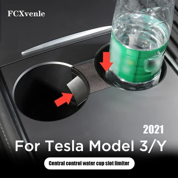 Avto Vode Pokal Omejitev Posnetek za Tesla Model 3 / Y 2021 Dodatki Avto Držalo Omejevalnik Vode Steklo Mobilni Telefon Antilop, Omejevalnik