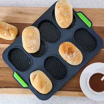 Črna Silikonsko Plesni Kruh Obrazec 5 Dent Plesni Kruh Peko Orodje Hrane Silikona Obliki Zložljiva Muffin Toast Torto Plesni Francoske Štruce