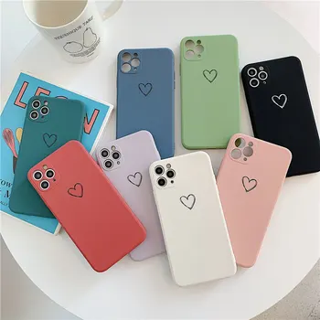 Lovebay Srčkan Ljubezen Srce Candy Barve Par Primeru Telefon Za iPhone 11 12 Pro X XR XS Mini Max 7 8 Plus SE2020 Silikon TPU Coque