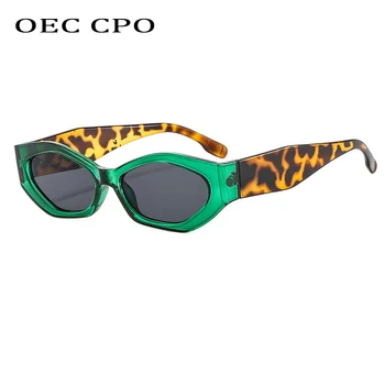 OEC CPO Moda Kvadratnih sončna Očala Ženske Letnik Zelena, Črna sončna Očala Dame Retro blagovne Znamke Pravokotnik Očala Ženski UV400