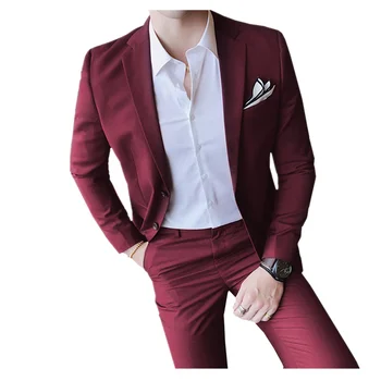 2021 Modno Moško Obleko Privlačne Osebe Maturantski Jopičem, Priložnostne Slog, ki Vsakodnevno Delo Obrabe Poslovni moške 2 Kosa obleko (Suknjič+Hlače)