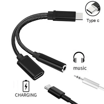 Tip-C Do 3,5 mm Slušalke Kabel Adapterji Usb 3.1 Vrste C, USB-C Moški 3,5 AUX Ženski Audio Priključek Za Xiaomi Iphone Dodatki