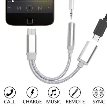 Tip-C Do 3,5 mm Slušalke Kabel Adapterji Usb 3.1 Vrste C, USB-C Moški 3,5 AUX Ženski Audio Priključek Za Xiaomi Iphone Dodatki