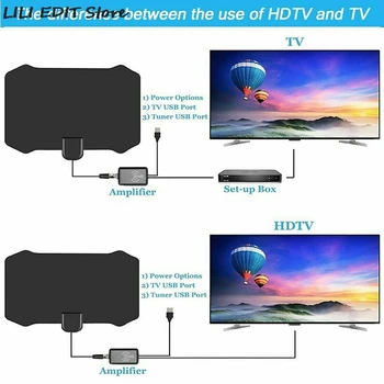 4K Visok Dobiček HD TV DTV paketa Digitalni TV Antena EU Plug 5000 Milj Booster Aktivno Zaprtih Zračnih HD Ravno Design