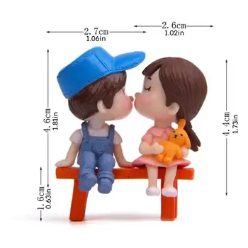 3pcs/Set Ustvarjalne Miniaturni Okraski Fant Dekle Kitara Dragi Ljubitelji Nekaj Figurice Obrti Pravljice Smolo Lutke Poročni Dodatki