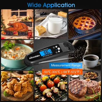 Airmsen Digitalni Kuhinja Hrane Termometer Za Meso, Voda, Mleko Kuhanje Hrane Sonda za peko na žaru Elektronski Pečica Termometer Kuhinja Orodja