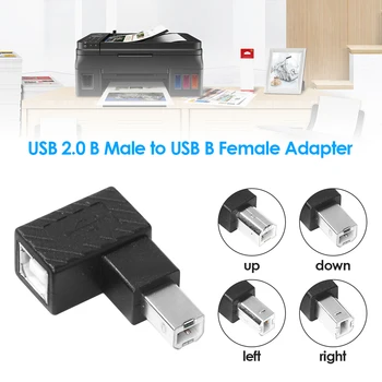 Podaljšek Adapter Pretvornik Priključek USB 2.0 Tip B Moški Ženski Podaljšanje Adapter Desno pod Kotom 90 Stopnjo Pretvornik
