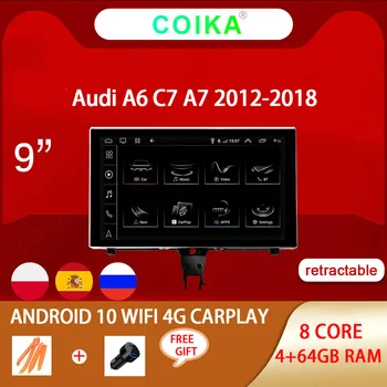 8 Core 4+64 G RAM Avto Multimedijski Predvajalnik Za Audi A6 A7 A7 2012-2018 BT Glasbeni Stereo Android 10.0 Carplay IPS Dotik GPS Navi Radio