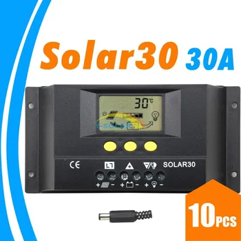 10PCS 30A Solarni Krmilnik PV panel Napolnjenosti Baterije Krmilnik 12V 24V Solarni sistem, Doma notranjo uporabo SOLAR30 SONČNE 30