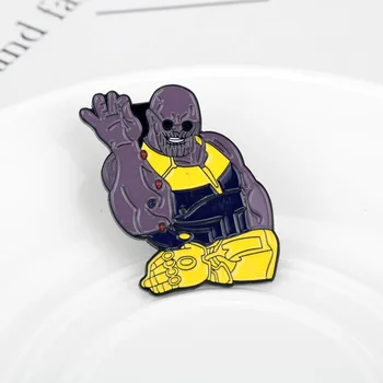 Marvel Avengers Thanos Spopad Emajl Pin Značko Na Nahrbtnik Risanka Broška Zaponke Za Oblačila Broche Za Ženske, Dekleta Darilo
