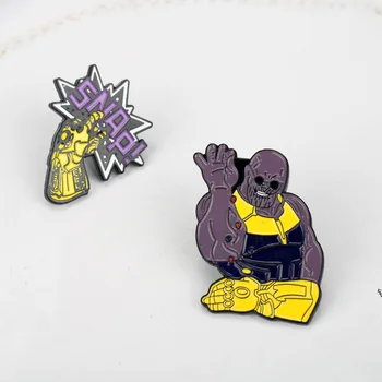 Marvel Avengers Thanos Spopad Emajl Pin Značko Na Nahrbtnik Risanka Broška Zaponke Za Oblačila Broche Za Ženske, Dekleta Darilo