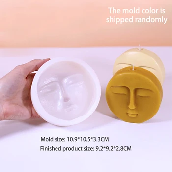 3D DIY Obrti Milo-Izdelava Krog Oblikovan Milo Plesni Luna Obrazi Silikonski Kalup Aromaterapija Sveča Kalupov za Sveče Izdelava