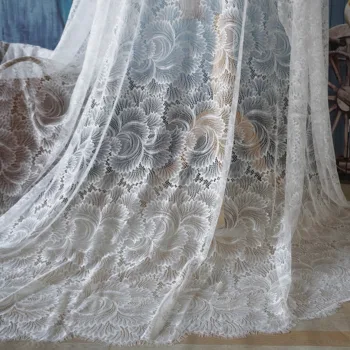 2020 NOVIH trepalnic francoski čipke tkanine za cvetlični obleko morska deklica poročne obleke, 1piece=1.5x3 m visoko kakovost Off bela, črna