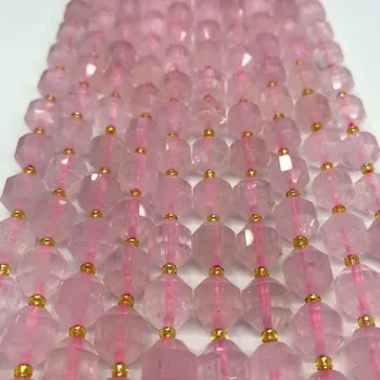 Naravni beli kristalni pink rose kristalne energije stolpec luč svoboden kroglice kristalno DIY design zapestnico, ogrlico, nakit, izdelava