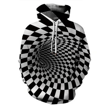 Pop Punk Hip Hop Dizzy Umetnosti 3D Majica Ženske/Moški Puloverji s Kapuco Vrhnja obleka Ohlapno Vrhovi Psihedelični Vortex Oblačila