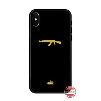 AK47 kul Pištolo vzorec luksuzni mobilni Telefon Primeru funda funda za iPhone 11 12 pro XS MAX 8 7 6 6S Plus X 5S SE 2020 XR