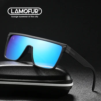 LAMOFUR 2021 Novo Rectanglar sončna Očala Moški Ženske Modni Kvadratnih Moška sončna Očala Znamke Design Enem kosu Objektiv Očala UV400 32090