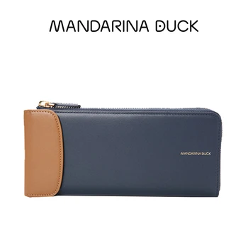 Mandarina Duck VELOCE Serija Mode Preprost Dolgo Denarnice, Ženske, Dame Pravega Usnja, Denarnice, Ženske Torbici