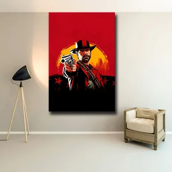 Red Dead Redemption 2 Igra Platno Plakat Wall Art Tisk Slikarstvo Ozadje Dekorativni Cuadros Stenske Slike za dnevno Sobo