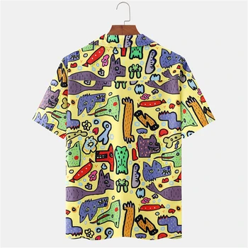 OSCN7 Priložnostne Tiskano Majico s Kratkimi rokavi Moški Ulica 2021 Havajih Plaži Oversize Ženske Modni Harujuku Srajce za Moške 168