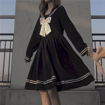 2021 Pomlad Jesen Korejski Dolg Rokav Obleka Novo Gotsko Plus Velikost Obleko Elegantno Harujuku Kitajski Modi Dame, Oblačila Letnik