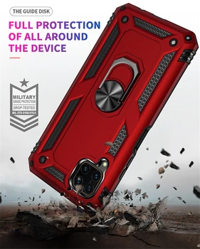 Oklep Magnetni Obroč Držalo, Stojalo Primeru Za Huawei P40 Lite Nova 5 T Pro 6SE Čast 20 Luksuznih Shockproof Silikonski Odbijač Zadnji Pokrovček