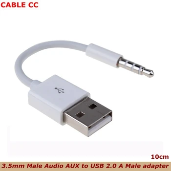 10 CM 3.5 mm Moški Avdio AUX USB 2.0 A Moški Adapter za Polnjenje Kabel Za Avto Pod Naključno predvajanje Naključno predvajanje 4. Gen
