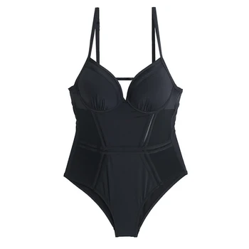 2021 Črne Očesa Kopalke Push Up Kopalke Ženske Izrežemo Backless Onepiece Seksi Monokini, Plavanje Obleko