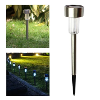 10pcs iz Nerjavečega Jekla IP65 Vodotesen LED Sončna Trata Lučka na Prostem Vrt Pot Dvorišče Ulica Dekoracijo Bollard Luč Stick